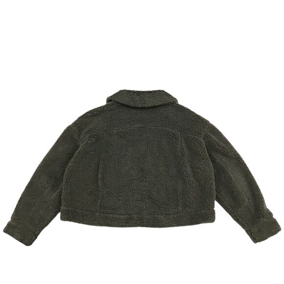 Lululemon Textured Fleece Button Jacket Womens 14 Dark Olive Lined Comfy Cozy - Picture 8 of 13